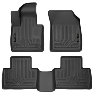 Volvo XC90 Floor Liners - Front + Rear - Husky Liners - WeatherBeater - Black - 2016